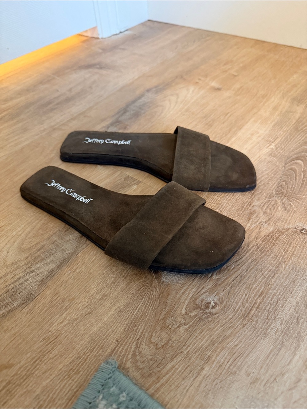 Jeffrey Campbell Brown Suede Slide Mules